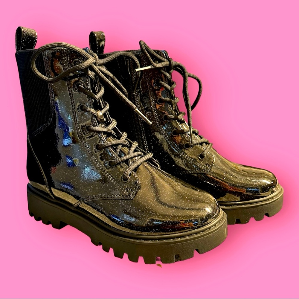 Art Class Girls Black Nola Zipper Lace Up Combat Boots (3)